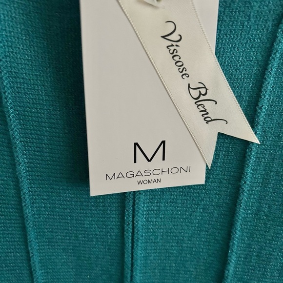 NWT Magaschoni Teal Ribbed Dolman Sleeve Sweater - Picture 8 of 10